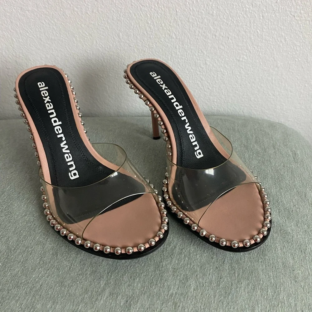 Alexander Wang Nova Mule Slides 95mm Sand Stone Size 37 - Picture 2 of 7